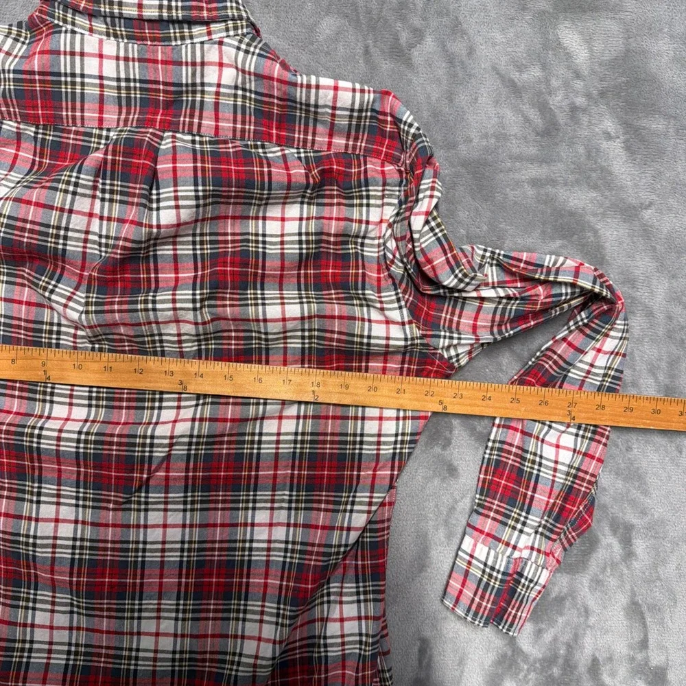 J Crew Broken In Oxford Shirt Mens Large Plaid Slim Fit Button Up Holiday Fall